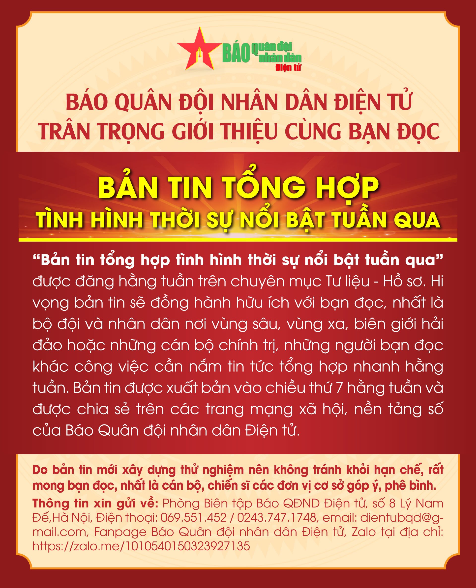 Bản tin tổng hợp tình hình thời sự nổi bật tuần 1 tháng 10 (từ 3-10 đến 9-10)
